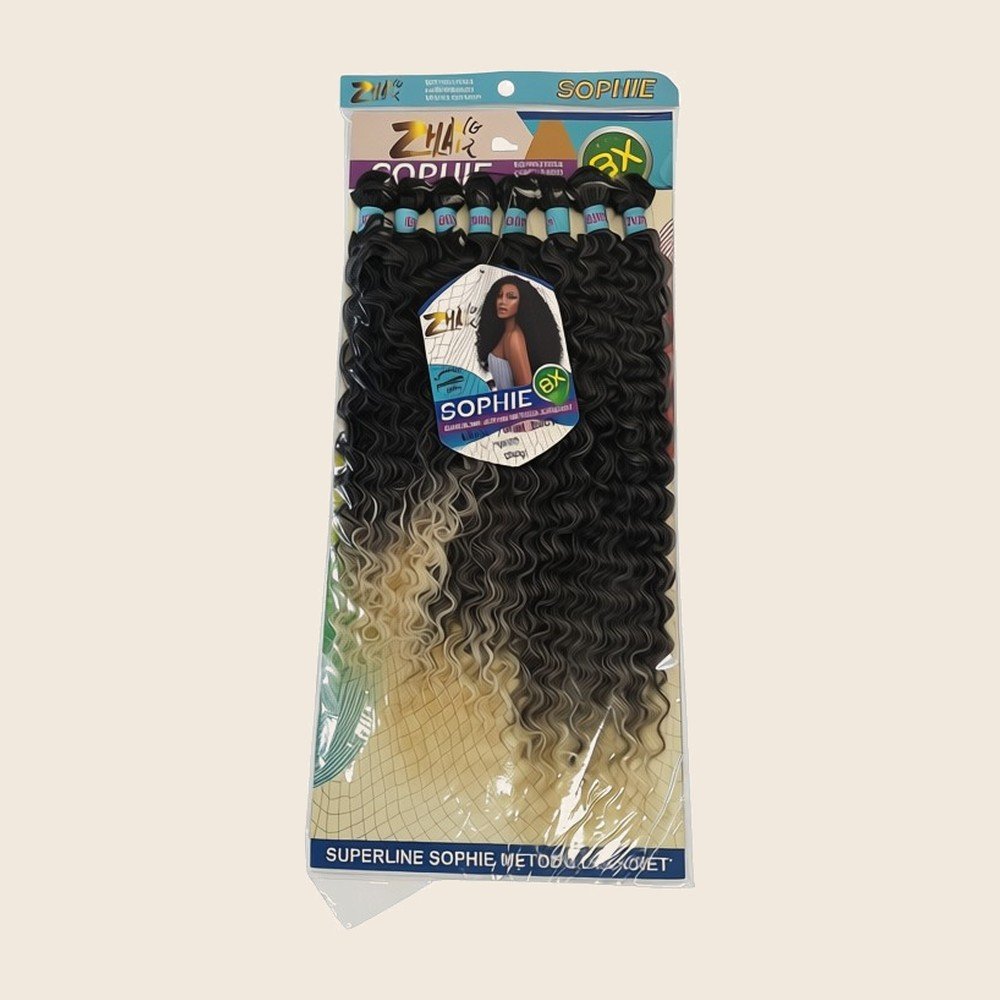 Zhang Sophie cacheado ombré preto e loiro