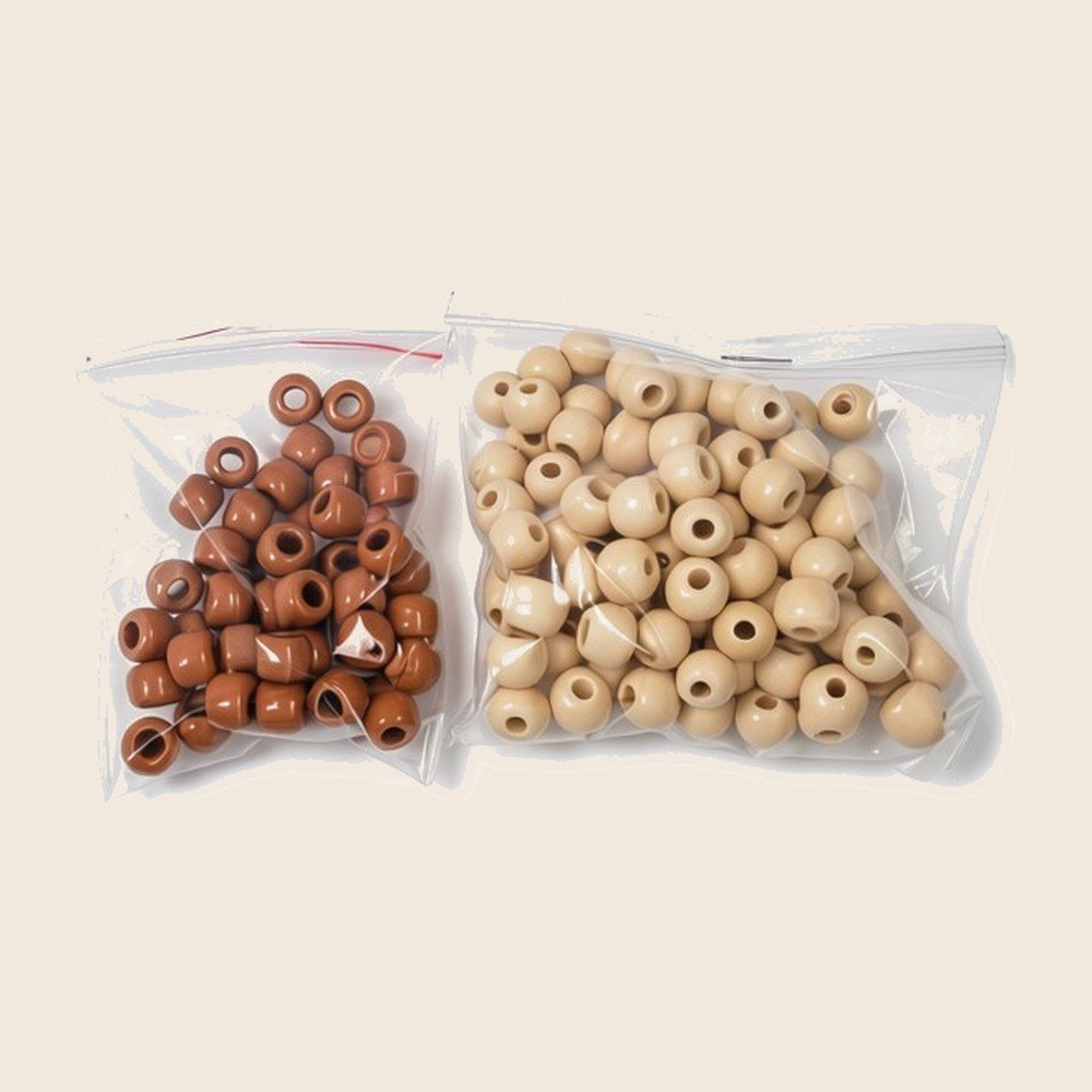 Miçangas marrom e bege